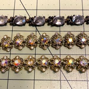 1950s vintage aurora borealis crystal necklace and bracelets